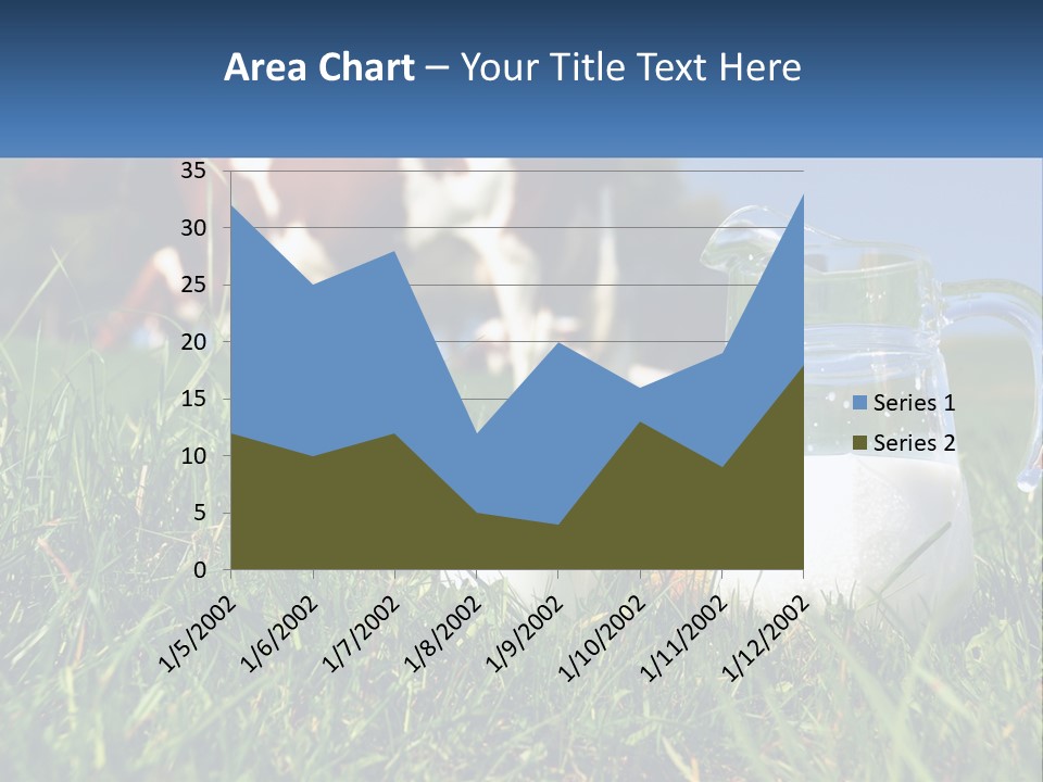 A Cow And A Pitcher Of Milk In A Field PowerPoint Template