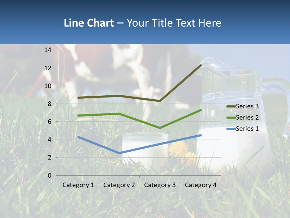 A Cow And A Pitcher Of Milk In A Field PowerPoint Template