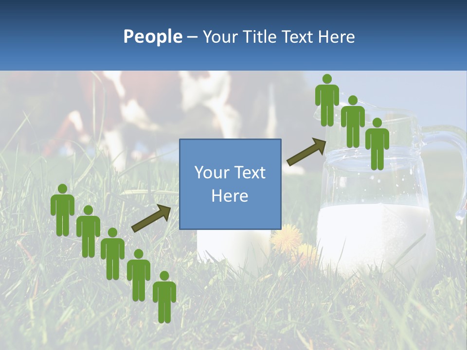 A Cow And A Pitcher Of Milk In A Field PowerPoint Template