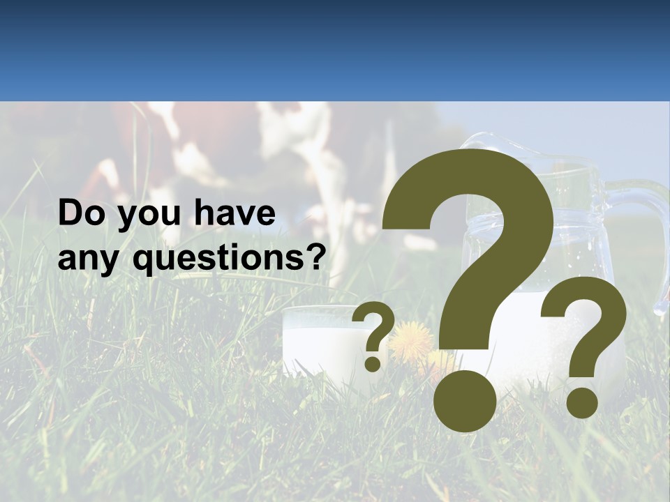 A Cow And A Pitcher Of Milk In A Field PowerPoint Template