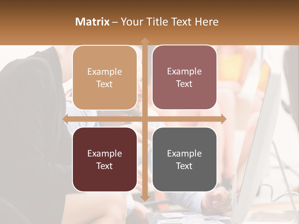 A Woman Pointing At A Computer Screen While A Man Looks At It PowerPoint Template
