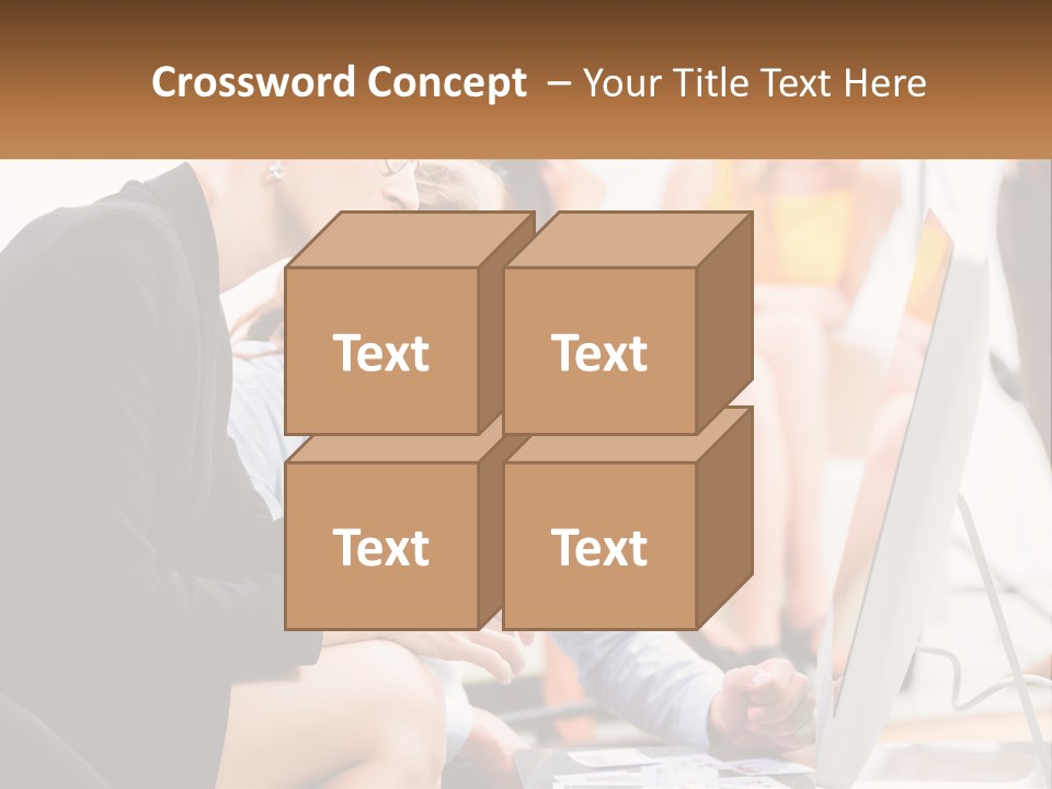 A Woman Pointing At A Computer Screen While A Man Looks At It PowerPoint Template