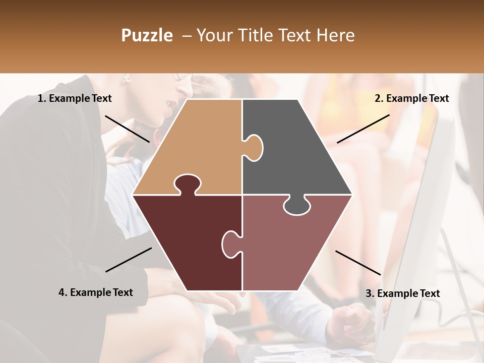 A Woman Pointing At A Computer Screen While A Man Looks At It PowerPoint Template