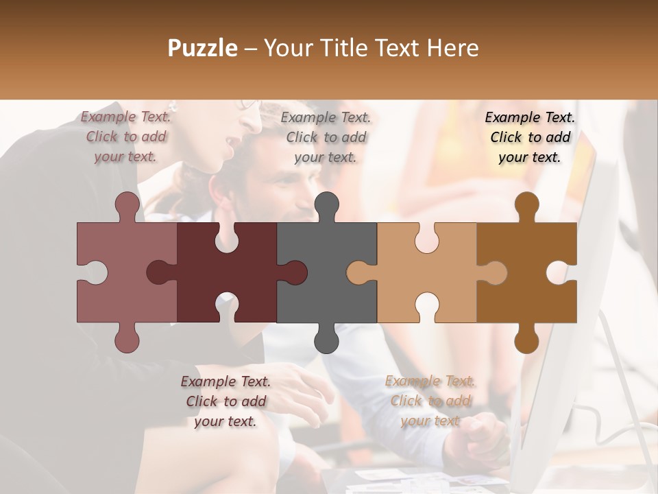 A Woman Pointing At A Computer Screen While A Man Looks At It PowerPoint Template