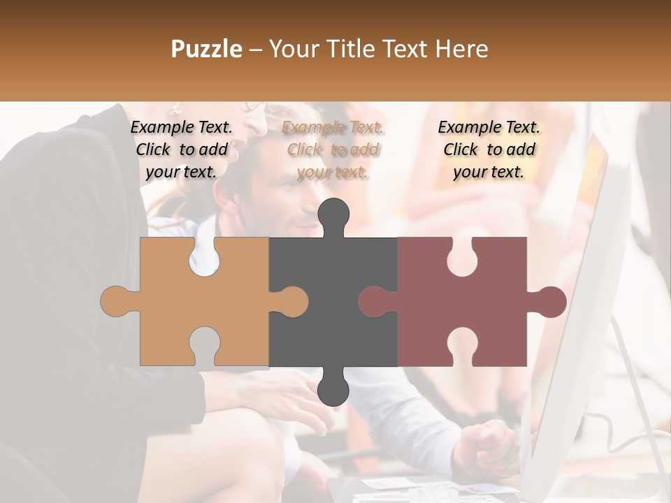 A Woman Pointing At A Computer Screen While A Man Looks At It PowerPoint Template