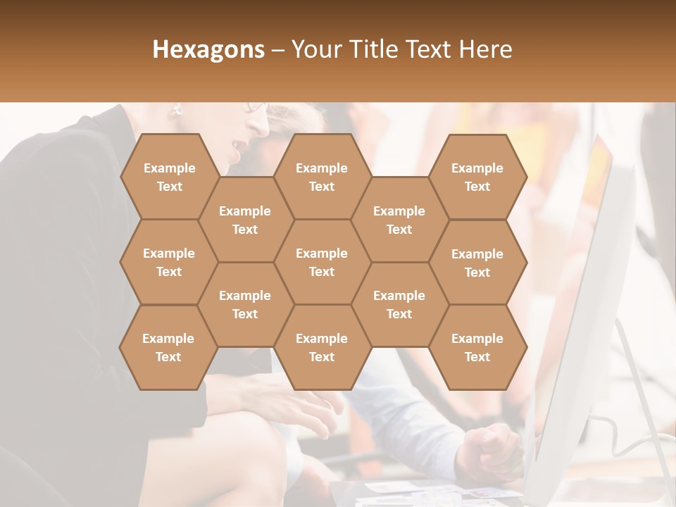 A Woman Pointing At A Computer Screen While A Man Looks At It PowerPoint Template