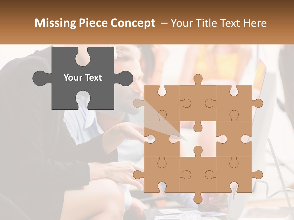 A Woman Pointing At A Computer Screen While A Man Looks At It PowerPoint Template