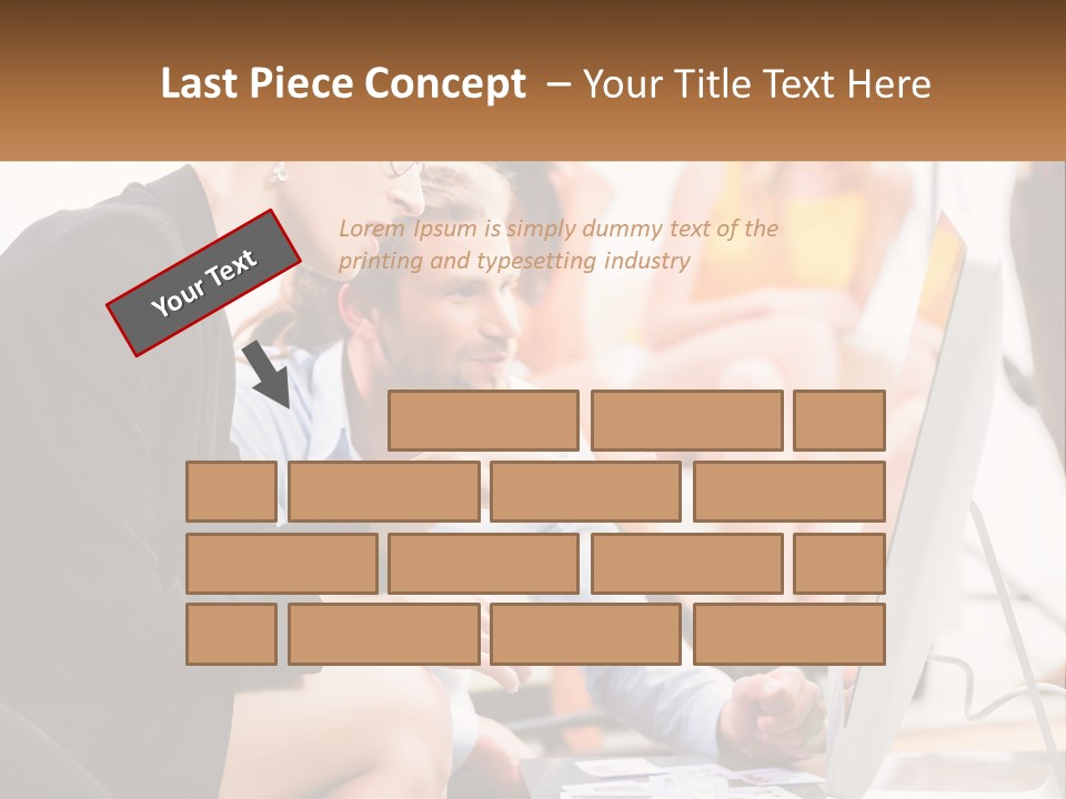 A Woman Pointing At A Computer Screen While A Man Looks At It PowerPoint Template