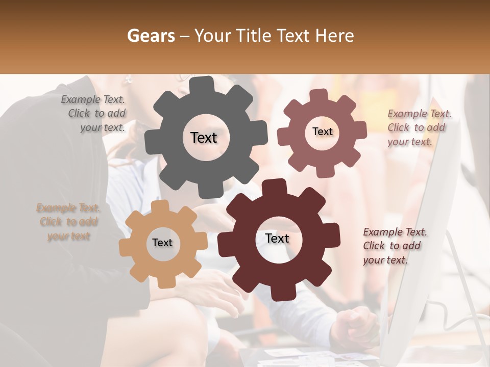 A Woman Pointing At A Computer Screen While A Man Looks At It PowerPoint Template