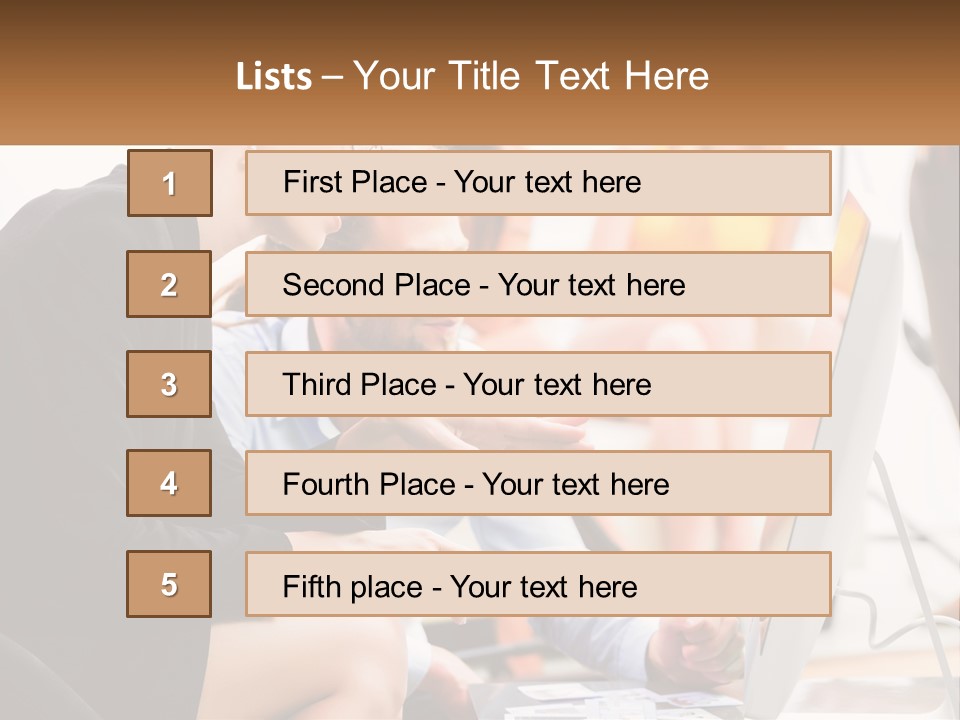 A Woman Pointing At A Computer Screen While A Man Looks At It PowerPoint Template