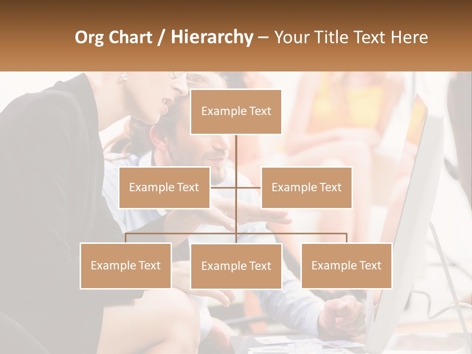 A Woman Pointing At A Computer Screen While A Man Looks At It PowerPoint Template