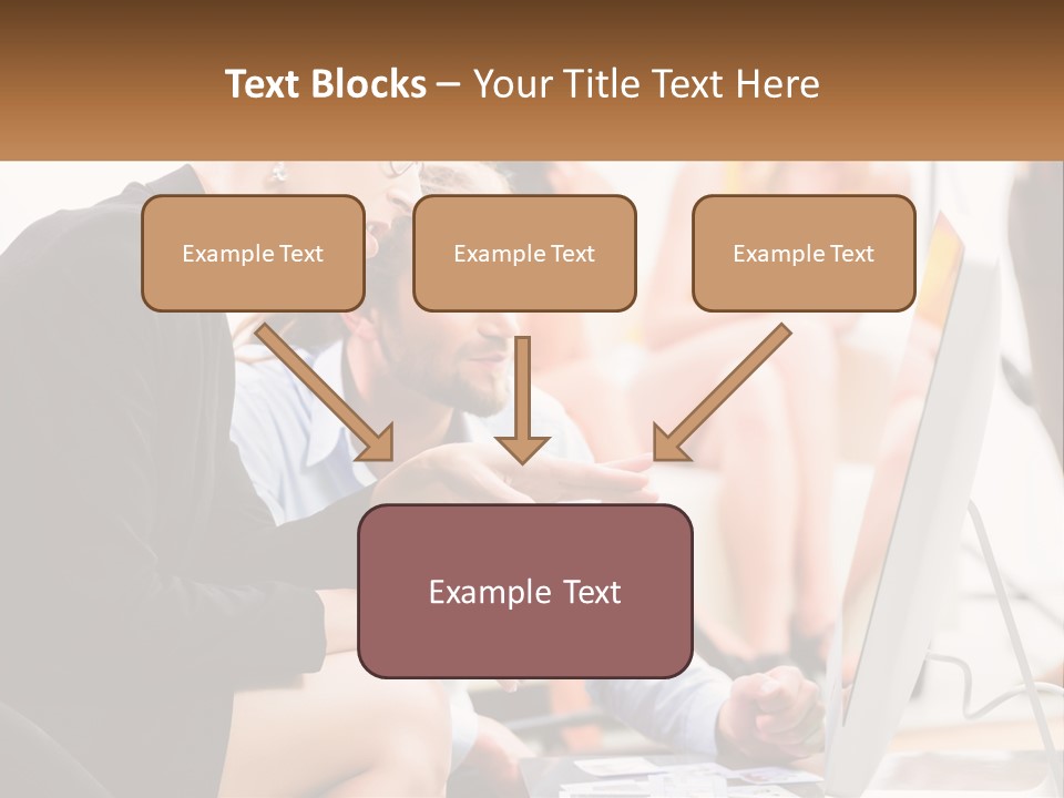A Woman Pointing At A Computer Screen While A Man Looks At It PowerPoint Template