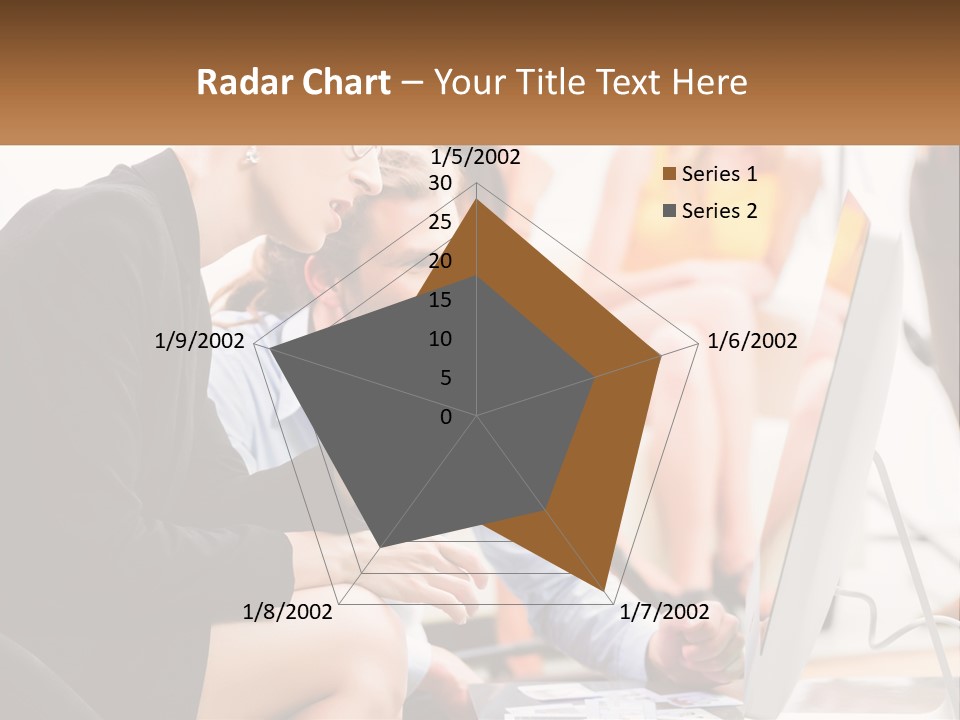 A Woman Pointing At A Computer Screen While A Man Looks At It PowerPoint Template