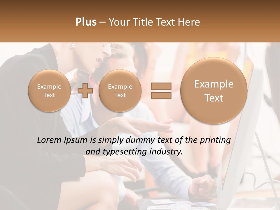 A Woman Pointing At A Computer Screen While A Man Looks At It PowerPoint Template
