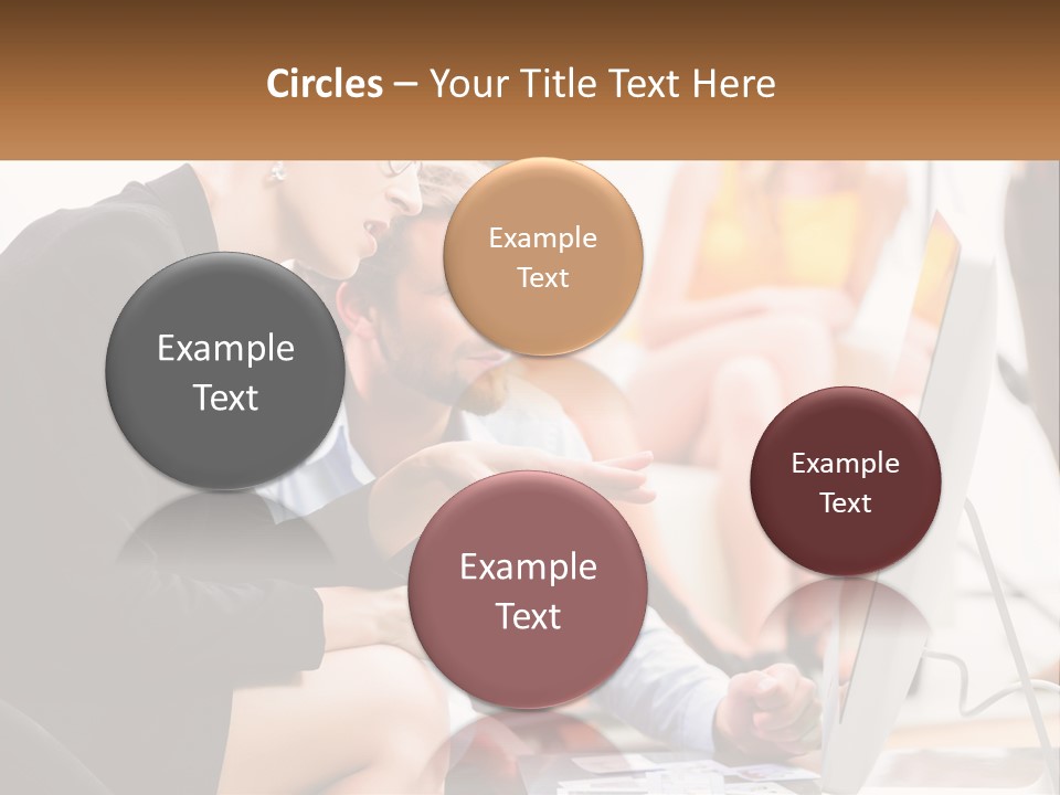 A Woman Pointing At A Computer Screen While A Man Looks At It PowerPoint Template