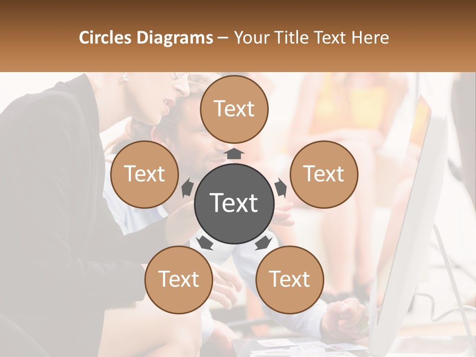 A Woman Pointing At A Computer Screen While A Man Looks At It PowerPoint Template