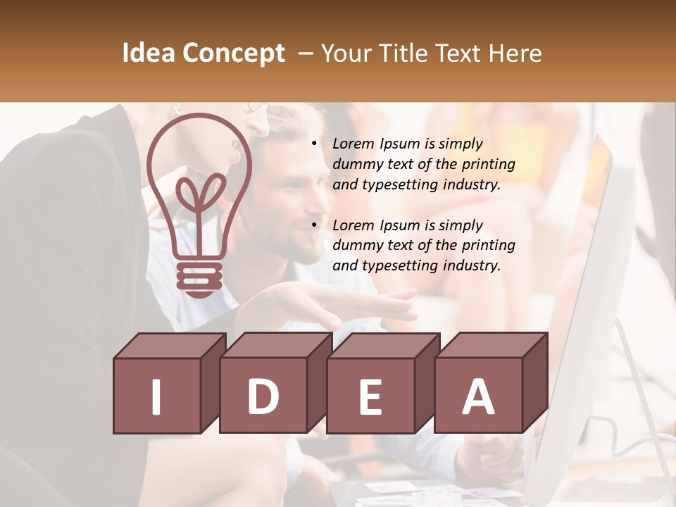 A Woman Pointing At A Computer Screen While A Man Looks At It PowerPoint Template