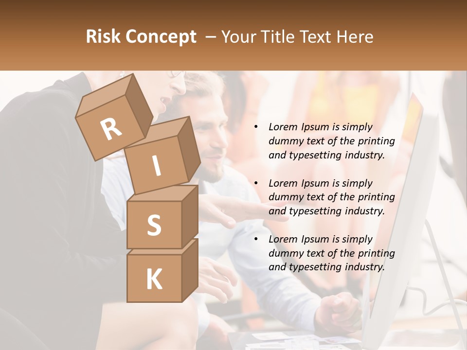 A Woman Pointing At A Computer Screen While A Man Looks At It PowerPoint Template