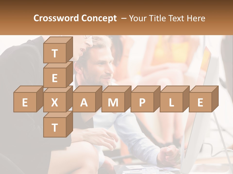 A Woman Pointing At A Computer Screen While A Man Looks At It PowerPoint Template