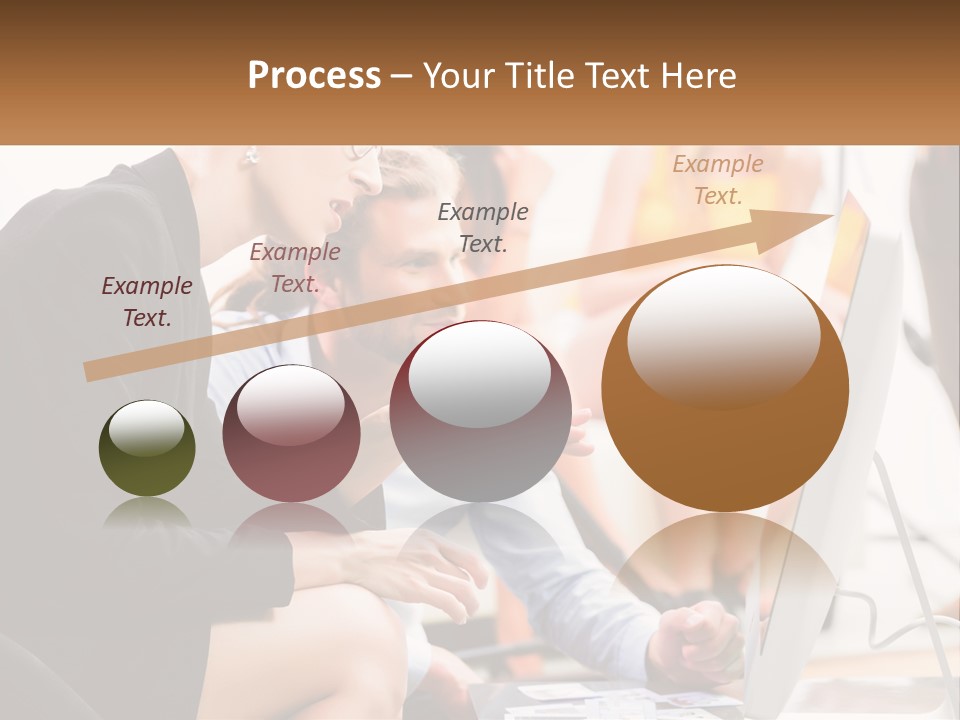 A Woman Pointing At A Computer Screen While A Man Looks At It PowerPoint Template