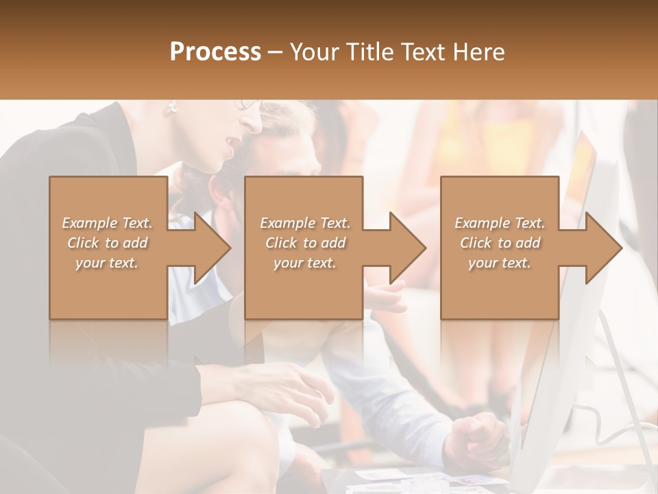 A Woman Pointing At A Computer Screen While A Man Looks At It PowerPoint Template