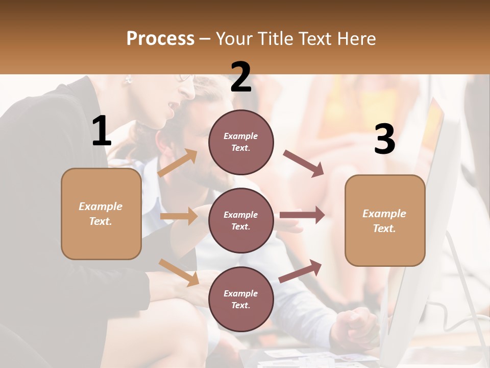 A Woman Pointing At A Computer Screen While A Man Looks At It PowerPoint Template