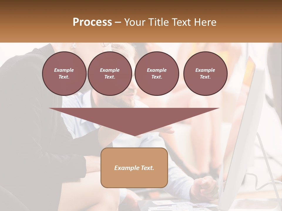 A Woman Pointing At A Computer Screen While A Man Looks At It PowerPoint Template