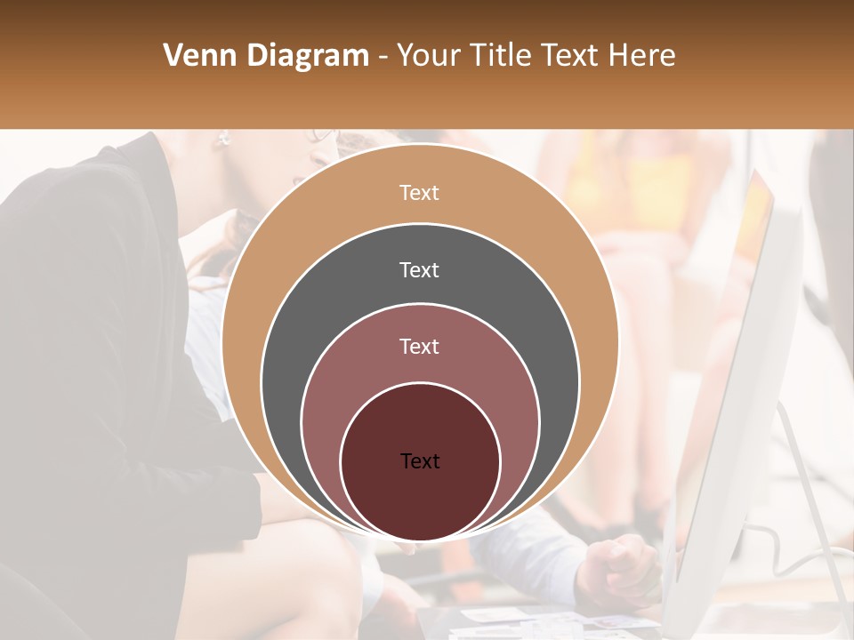 A Woman Pointing At A Computer Screen While A Man Looks At It PowerPoint Template