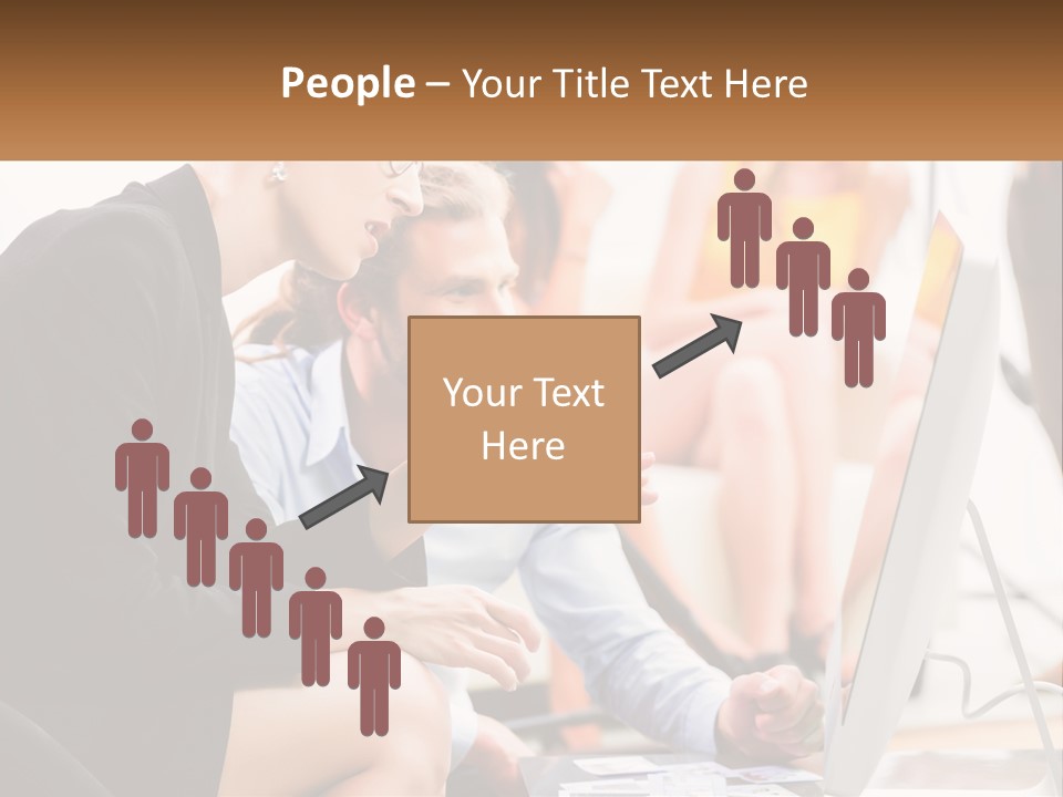 A Woman Pointing At A Computer Screen While A Man Looks At It PowerPoint Template