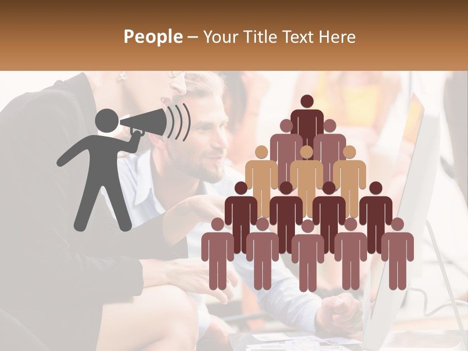 A Woman Pointing At A Computer Screen While A Man Looks At It PowerPoint Template