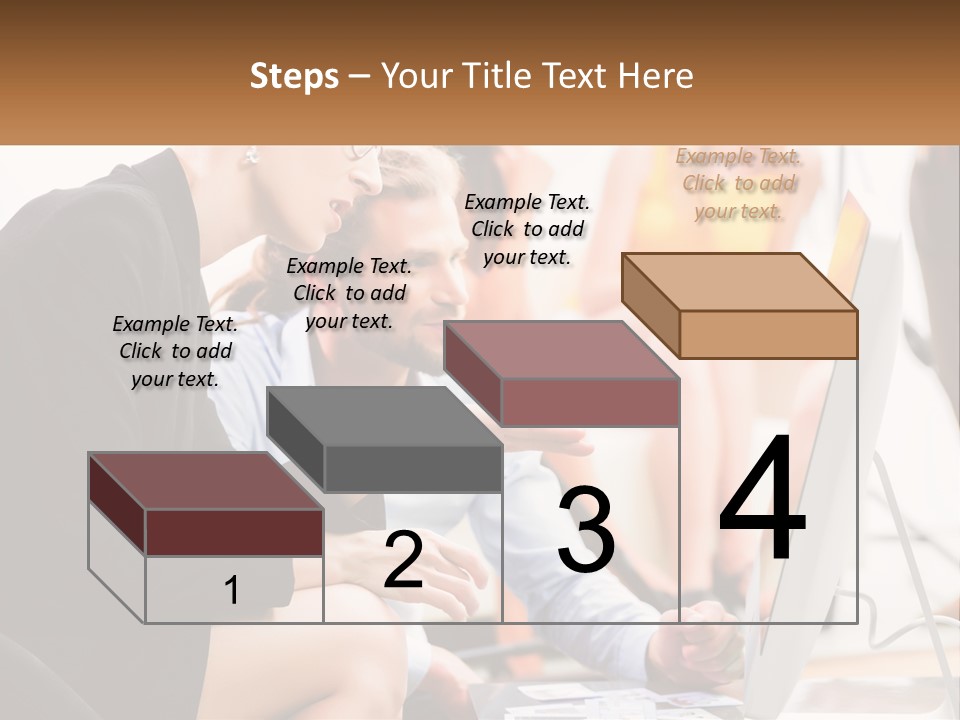 A Woman Pointing At A Computer Screen While A Man Looks At It PowerPoint Template