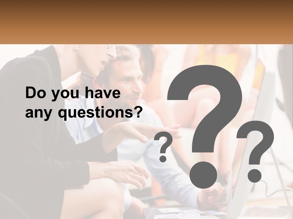 A Woman Pointing At A Computer Screen While A Man Looks At It PowerPoint Template