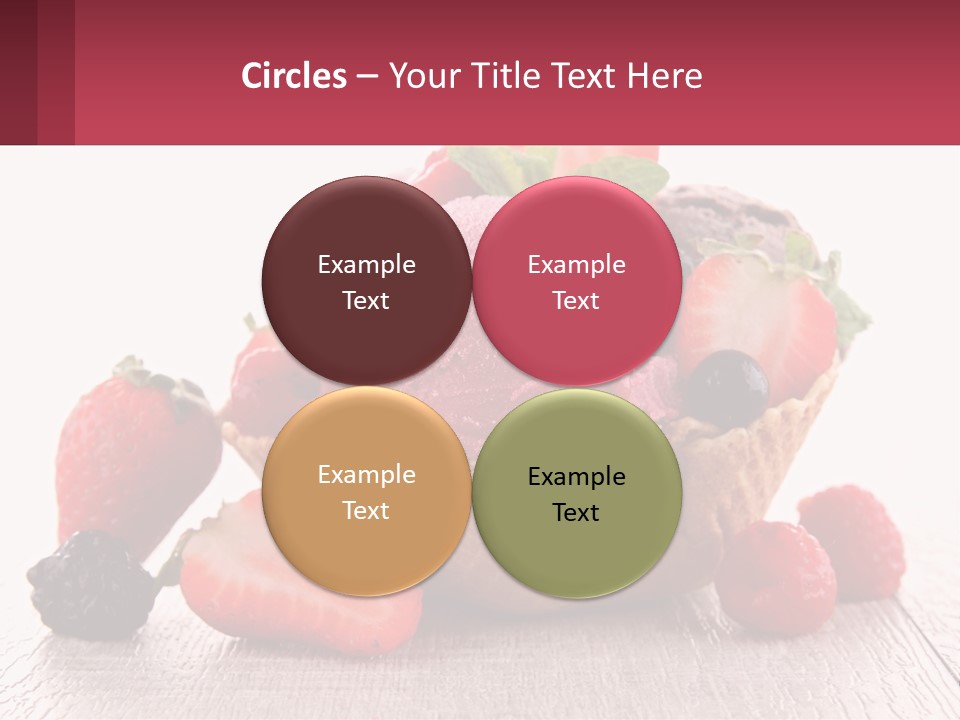 A Bowl Of Ice Cream With Strawberries And Raspberries PowerPoint Template