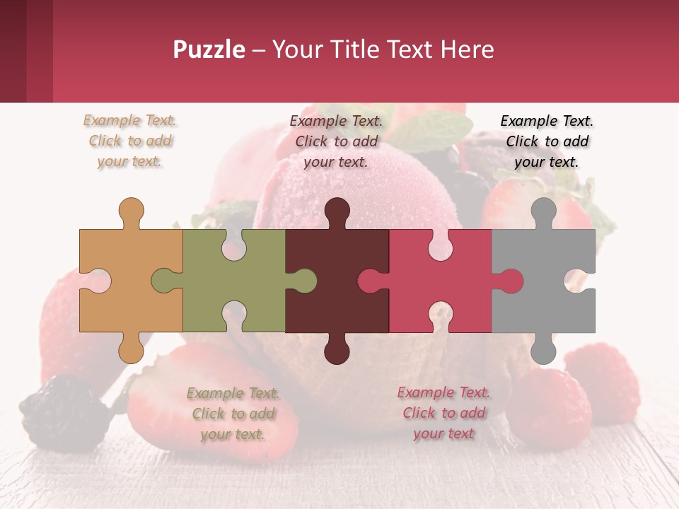 A Bowl Of Ice Cream With Strawberries And Raspberries PowerPoint Template