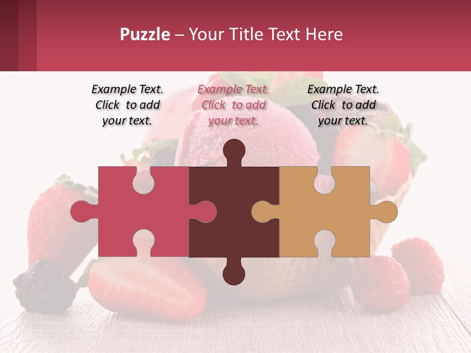 A Bowl Of Ice Cream With Strawberries And Raspberries PowerPoint Template