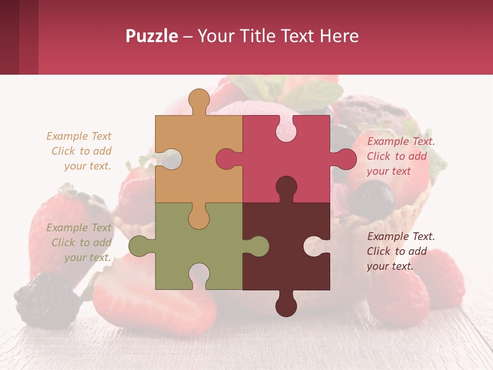 A Bowl Of Ice Cream With Strawberries And Raspberries PowerPoint Template