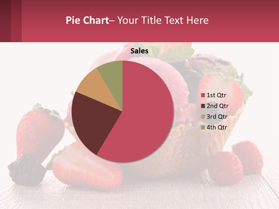 A Bowl Of Ice Cream With Strawberries And Raspberries PowerPoint Template