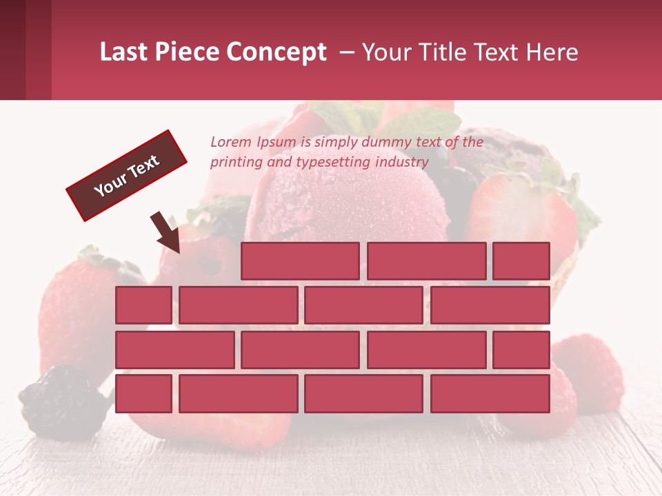 A Bowl Of Ice Cream With Strawberries And Raspberries PowerPoint Template