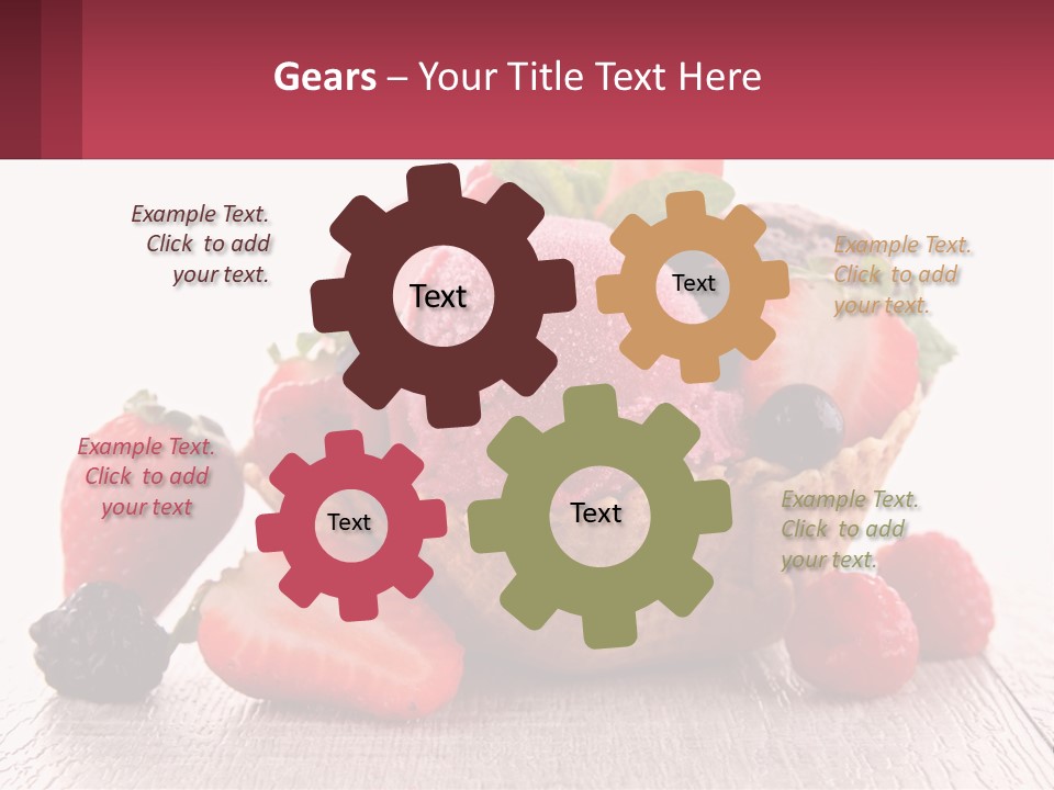 A Bowl Of Ice Cream With Strawberries And Raspberries PowerPoint Template