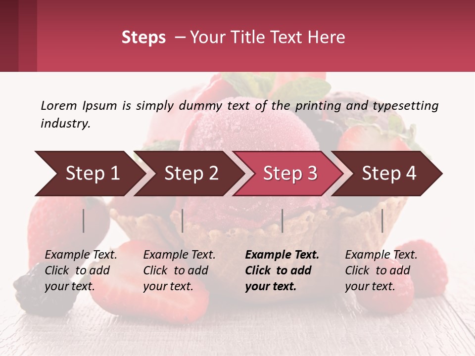 A Bowl Of Ice Cream With Strawberries And Raspberries PowerPoint Template