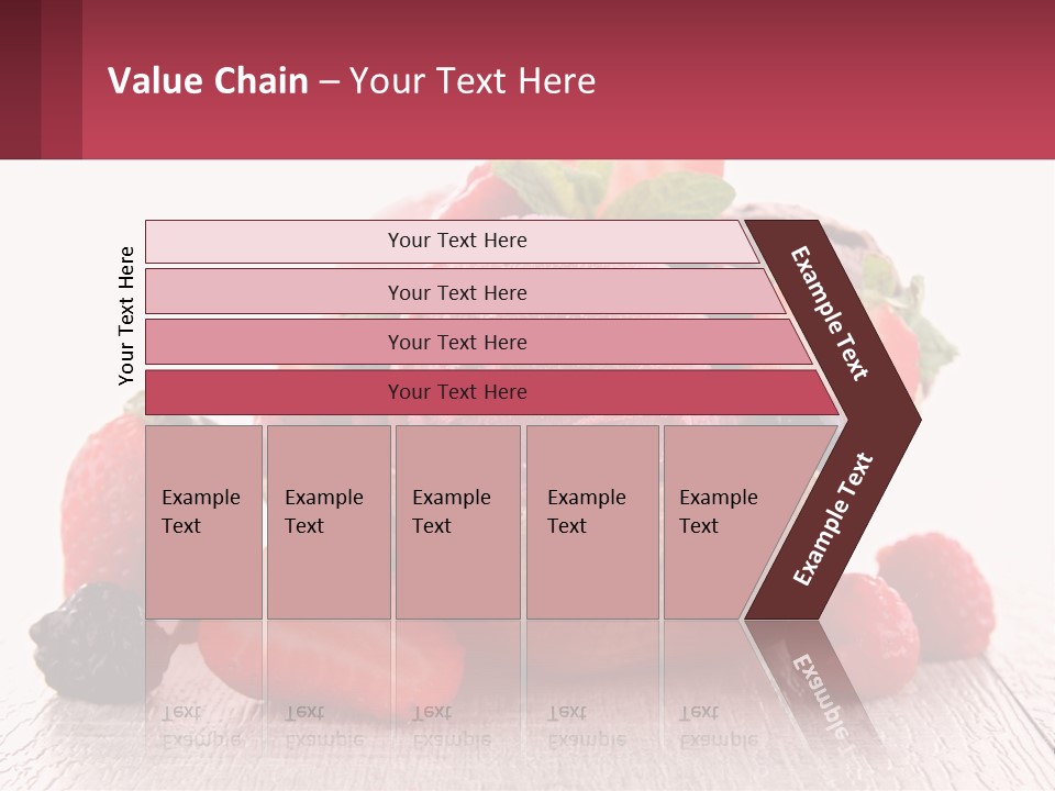 A Bowl Of Ice Cream With Strawberries And Raspberries PowerPoint Template