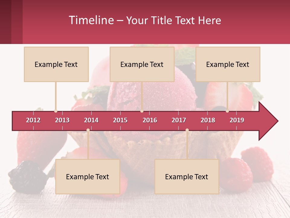 A Bowl Of Ice Cream With Strawberries And Raspberries PowerPoint Template