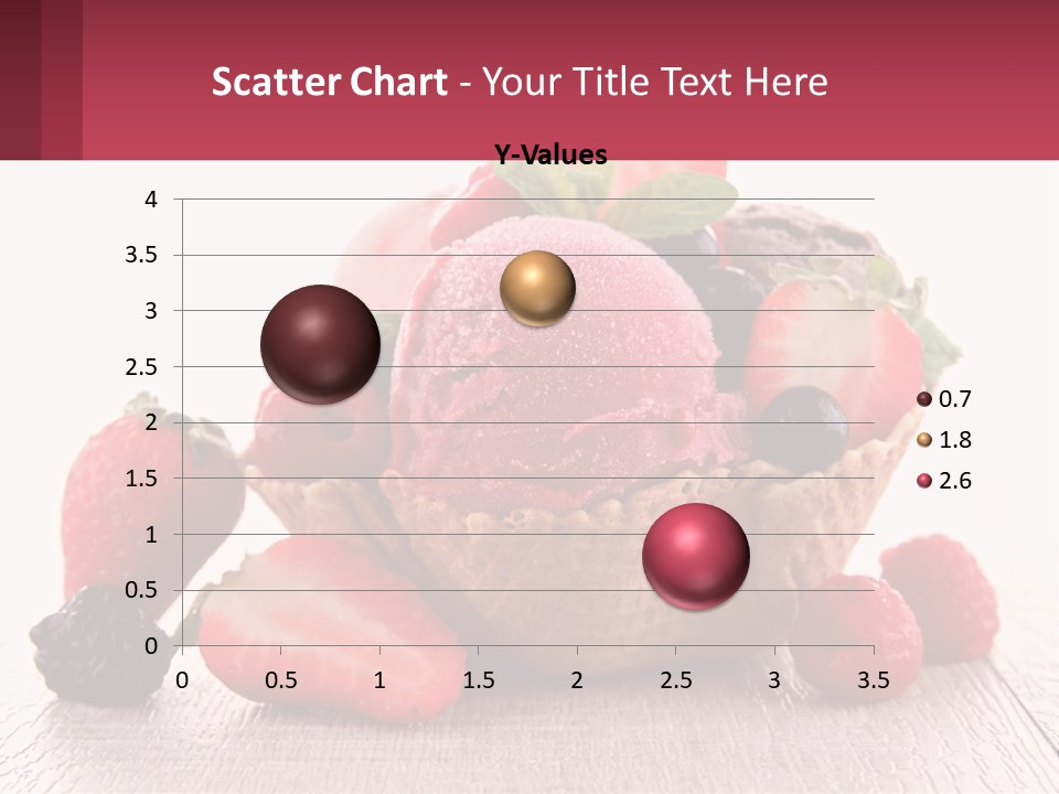 A Bowl Of Ice Cream With Strawberries And Raspberries PowerPoint Template