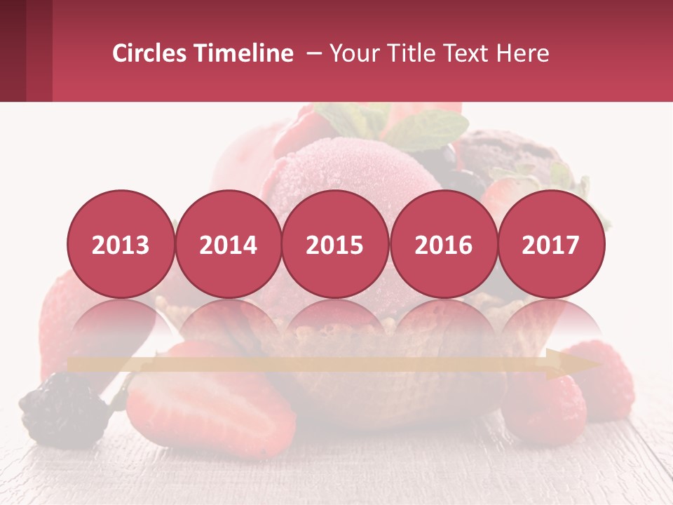 A Bowl Of Ice Cream With Strawberries And Raspberries PowerPoint Template