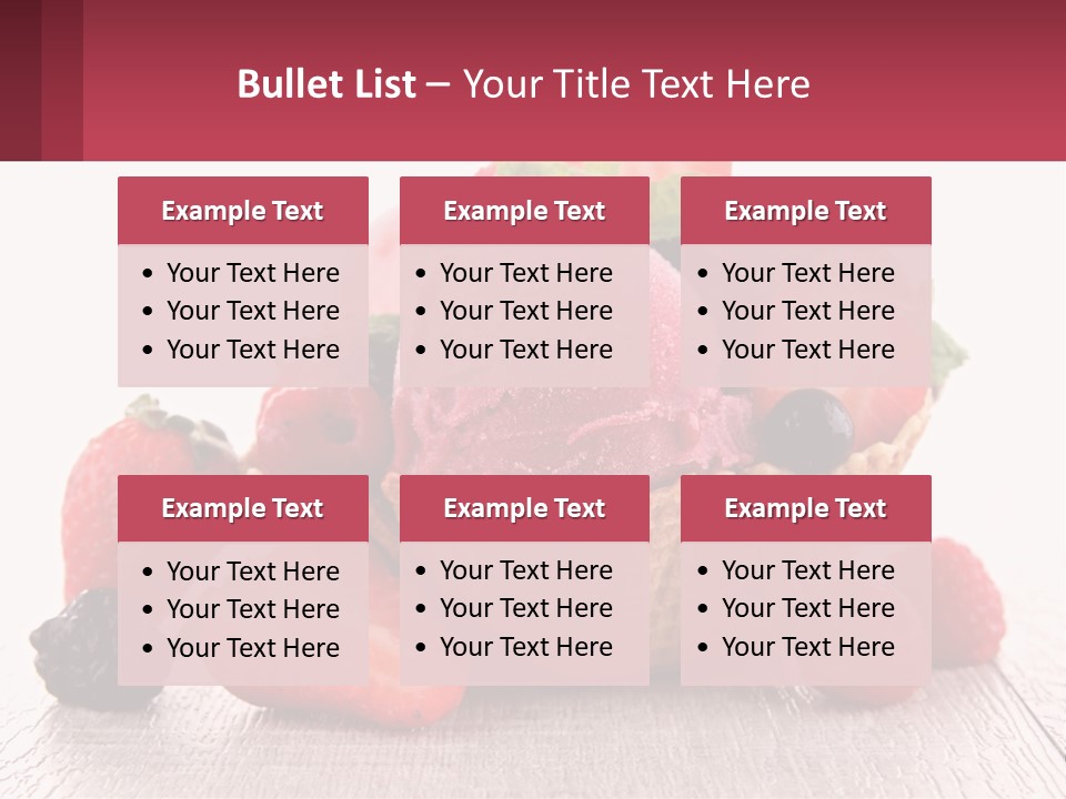 A Bowl Of Ice Cream With Strawberries And Raspberries PowerPoint Template