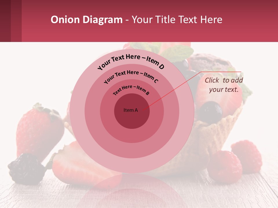 A Bowl Of Ice Cream With Strawberries And Raspberries PowerPoint Template