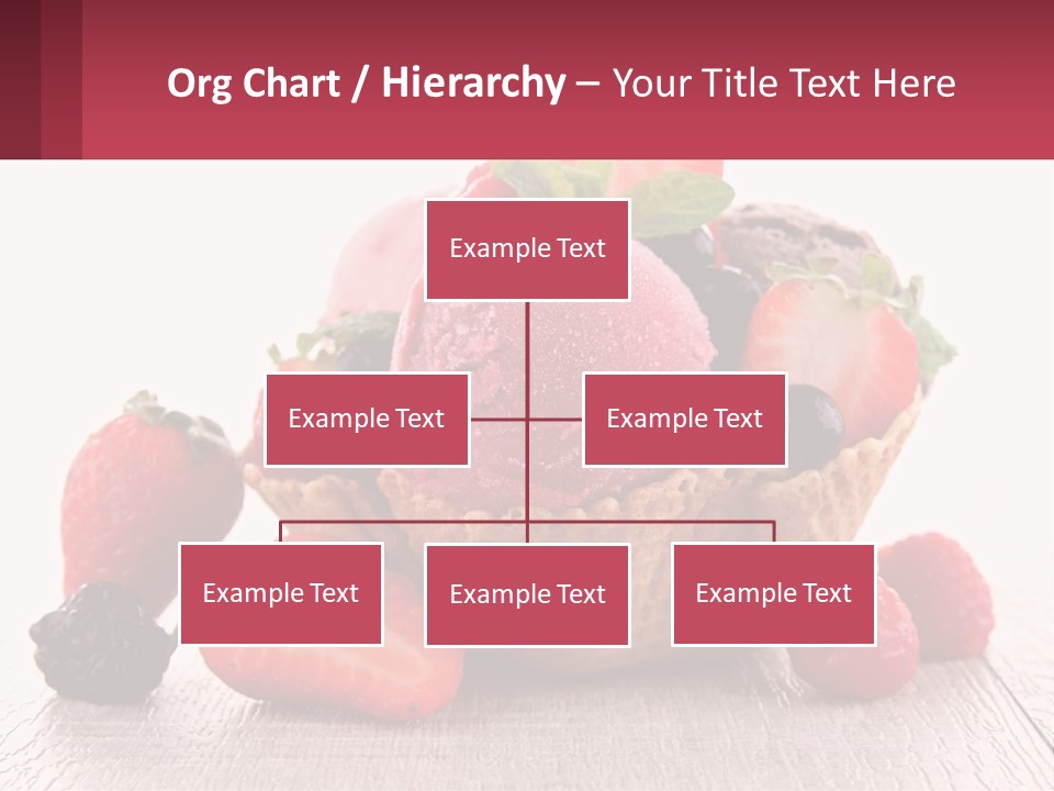 A Bowl Of Ice Cream With Strawberries And Raspberries PowerPoint Template