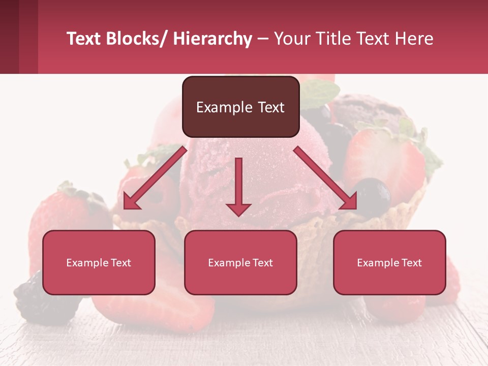 A Bowl Of Ice Cream With Strawberries And Raspberries PowerPoint Template
