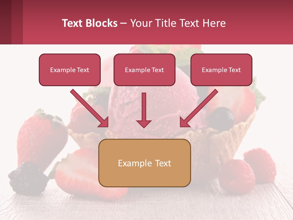 A Bowl Of Ice Cream With Strawberries And Raspberries PowerPoint Template