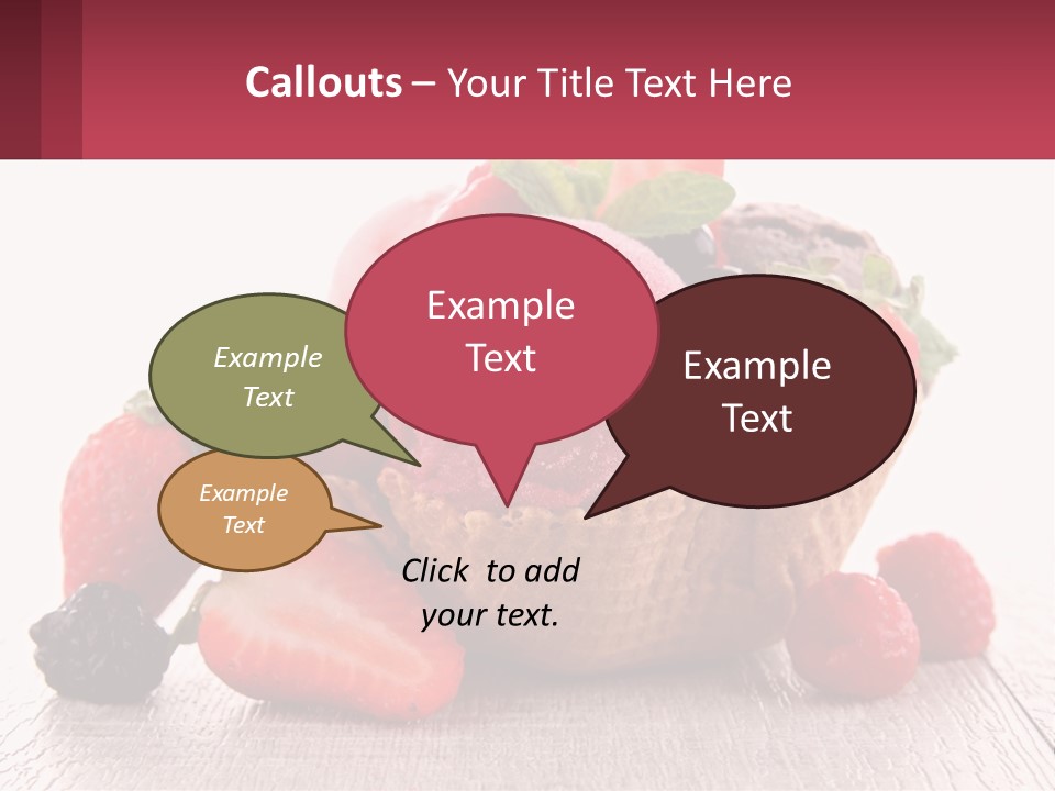 A Bowl Of Ice Cream With Strawberries And Raspberries PowerPoint Template